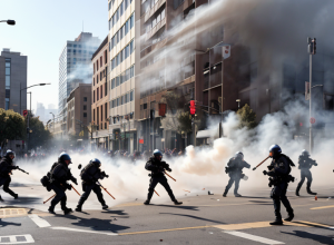Confruntări violente în Los Angeles: Poliția a folosit gaze lacrimogene și bastoane împotriva protestatarilor