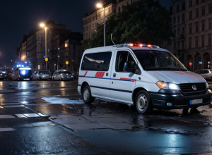 Accident grav la Berlin: O autospecială de poliție s-a răsturnat în Alexanderplatz