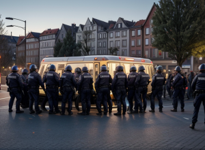 Bătaie în masă în Schwerin, Germania: Aproape 150 de persoane implicate, inclusiv copii, lângă o stație de tramvai