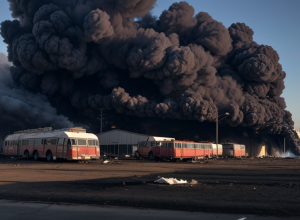 Incendiu major la un depou de autobuze din Germania: 7 vehicule distruse, pagube de milioane