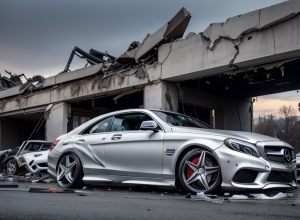 Șofer beat și drogat cu Mercedes AMG a distrus o benzinărie: pagube de 250.000 euro