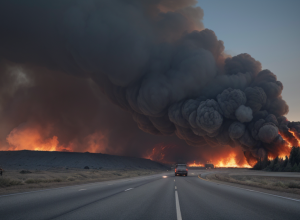 Accident Exploziv în Oklahoma: O Mașină S-a Prăbușit într-un Camion Pe Autostradă, Provocând un Incendiu Major