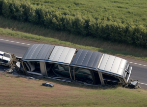 Accident grav în Germania: Șoferul s-a răsturnat cu mașina după o depășire periculoasă