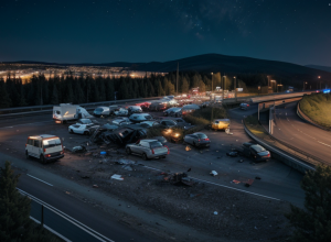 Accident în lanț pe autostrada A1 din Germania: Rulotă și TIR-uri implicate, drum blocat timp de ore