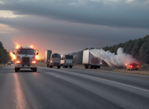 Incendiu pe autostrada A650 din Germania: Un camion a luat foc și a blocat traficul