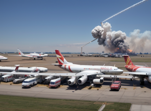 Exercițiu de amploare la aeroportul din Berlin: Simularea unui incendiu la bordul unei aeronave