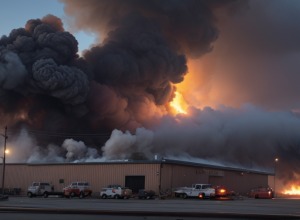 Incendiu de proporții în Germania: Un magazin de materiale de construcții din Turingia a fost distrus de flăcări