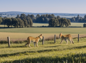 VIDEO: Pisică exotică, posibil un serval, filmată lângă Rostock, Germania