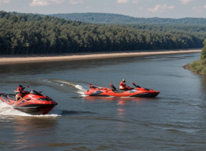 Un erou pe jet-ski a salvat un înotător inconștient din râul Rin în Germania