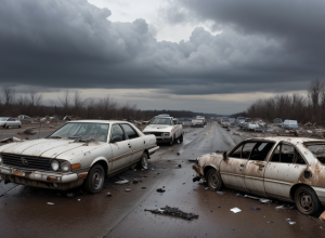 Accident violent pe autostrada A26 lângă Hamburg: BMW M5 a creat un câmp de resturi de 200 de metri