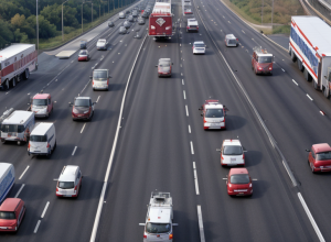 Accident în masă lângă Kiel: Șapte mașini implicate pe drumul B76, traficul este blocat