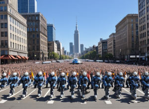 Poliția din Indonezia prezintă roboți polițiști la aniversarea a 79 de ani
