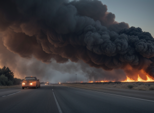 Incendiu pe autostrada A57 lângă Kleve: O mașină a luat foc brusc