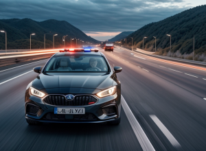 Șofer vitezoman a depășit poliția pe banda de urgență pe o autostradă din Germania, prins drogat