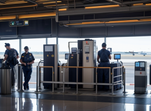 Alertă la aeroport: Un power bank a luat foc, pasagerul a făcut o criză de nervi la controlul de securitate