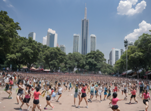 Jocul Calamarului" în viața reală: O coardă gigant a adunat mulțimi în Bangkok