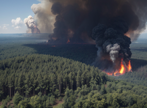 Elicopterul poliției germane a stins un incendiu forestier în Treuenbrietzen