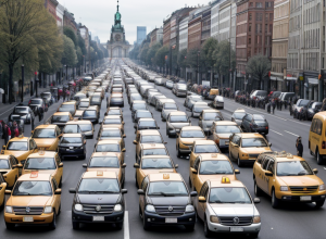 Taximetriștii din Germania protestează: cer tarife minime pentru Uber și Bolt