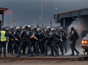 Un bărbat agresiv a atacat polițiști într-o gară din Germania