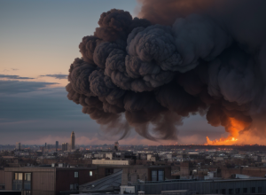 Incendiu major în Berlin: Coloană uriașă de fum vizibilă de departe
