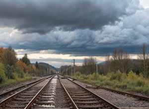Furtuna a creat haos feroviar în Germania: Mecanicul de locomotivă a eliberat manual șinele de crengi