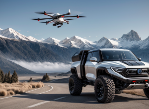 XPeng a Dezvăluit Conceptul unui Pickup cu Elicopter Integrat