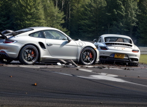 Accident pe Nordschleife la 190 km/h: Un Porsche a fost distrus complet