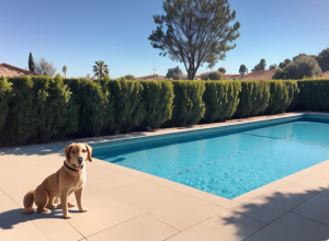 Incident amuzant în California: Un câine și-a împins stăpâna în piscină