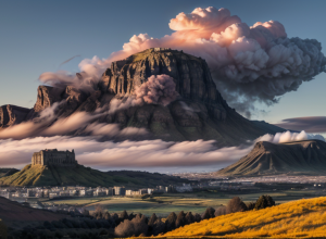 Muntele Arthur’s Seat, simbolul orașului Edinburgh, cuprins de flăcări: Imagini dramatice din Scoția