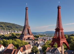 Proiect uimitor în Alsacia: Un bunic și nepotul său au construit o replică de 30 de metri a Turnului Eiffel