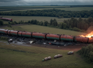 Accident feroviar tragic în Danemarca: O femeie de 60 de ani a murit după ce un tren a deraiat în urma coliziunii cu o cisternă de dejecții