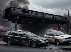 Urmărire periculoasă în oraș: Mașină condusă sub influența drogurilor, implicată într-o coliziune cu un tren