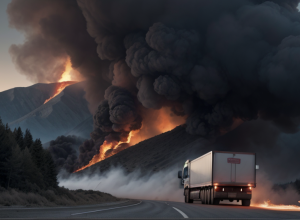 Accident teribil în Turcia: Un TIR în flăcări a derapat pe autostradă, imagini șocante