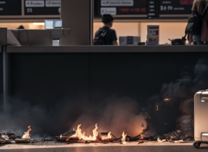 Incendiu la Aeroportul din Milano: Un pasager a provocat haos la check-in