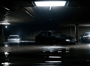 Ploaie torențială în Japonia: Un șofer prins în parcare subterană inundată, transformată în capcană mortală