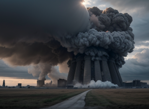 Moment istoric: Un turn de răcire de 165 de metri al unei centrale nucleare din SUA a fost demolat prin explozie