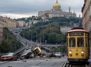 Tragedie la Lisabona: Un băiețel german de 3 ani, al cărui tată a murit în accidentul funicularului, s-a agățat cu disperare de un polițist