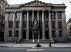 Banksy a lovit din nou la Londra: O nouă lucrare controversată de street art a apărut la Înalta Curte de Justiție