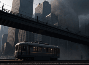 Salvare eroică: O femeie cu căști a căzut pe șine în fața unui tramvai în viteză