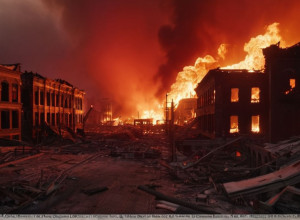 Incendiu devastator în Japonia: Un cartier întreg din Ōita, distrus de flăcări, sute de clădiri afectate