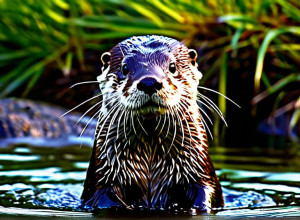 Imagine fotorealistă a unei vidre salvatoare