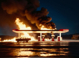 O benzinărie din Brazilia a luat foc din cauza unui chibrit aruncat neglijent