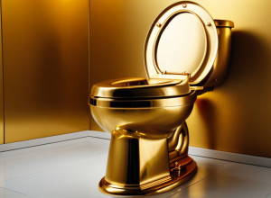 O toaletă de aur de 10 milioane de dolari, "America", a lui Maurizio Cattelan, scoasă la licitație la Sotheby's