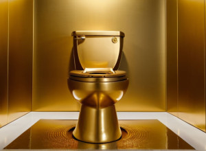 Un vas de toaletă din aur, operă de artă, scoate la licitație Sotheby's pentru 10 milioane de dolari