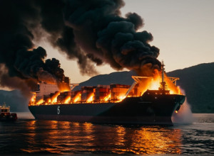 Atac în regiunea Odesa: Un petrolier în flăcări amenință cu explozia la Izmail