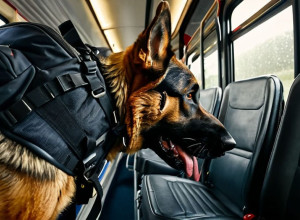 Câinele poliției, Maila, descoperă un kilogram de marijuana într-un autocar pe A96