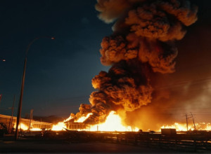 Explozii puternice și incendiu masiv într-un parc industrial lângă Buenos Aires