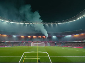 Meci întrerupt peste 20 de minute din cauza haosului de fum: Portarul lui Nürnberg, iritat de protestul fanilor