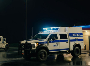 Intervenție spectaculoasă a trupelor speciale germane: blindatut SEK a lovit o furgonetă cu un suspect baricadat