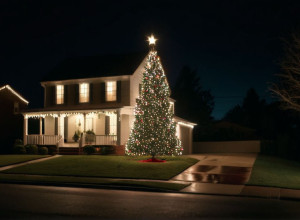 Un "Grinch" englez a furat un brad de Crăciun, filmat de camerele de supraveghere